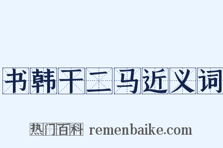 书韩干二马近义词是什么意思的图片